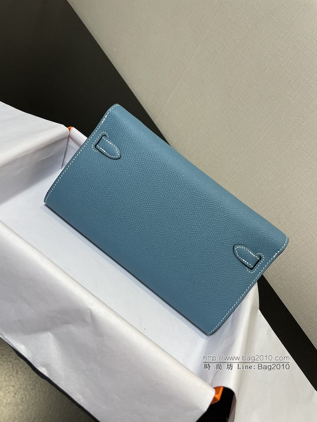 Hermes女包 愛馬仕Kelly woc小挎包 牛仔藍epsom皮凱麗斜挎包  tdh2317